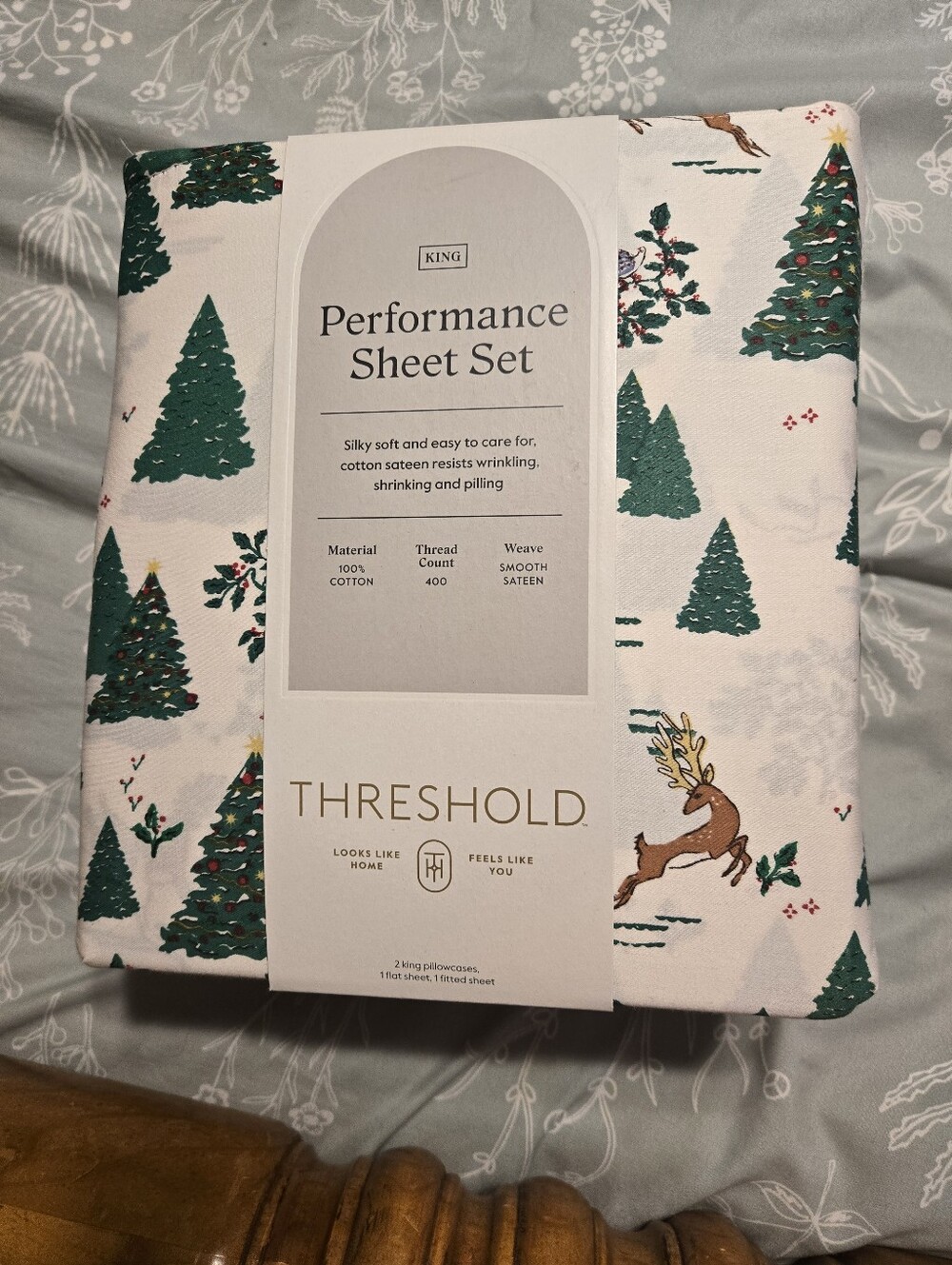 Threshold Performance Sheet Set - KING, 2 King Pillowcases, 1 Flat, 1 Fit Sheet